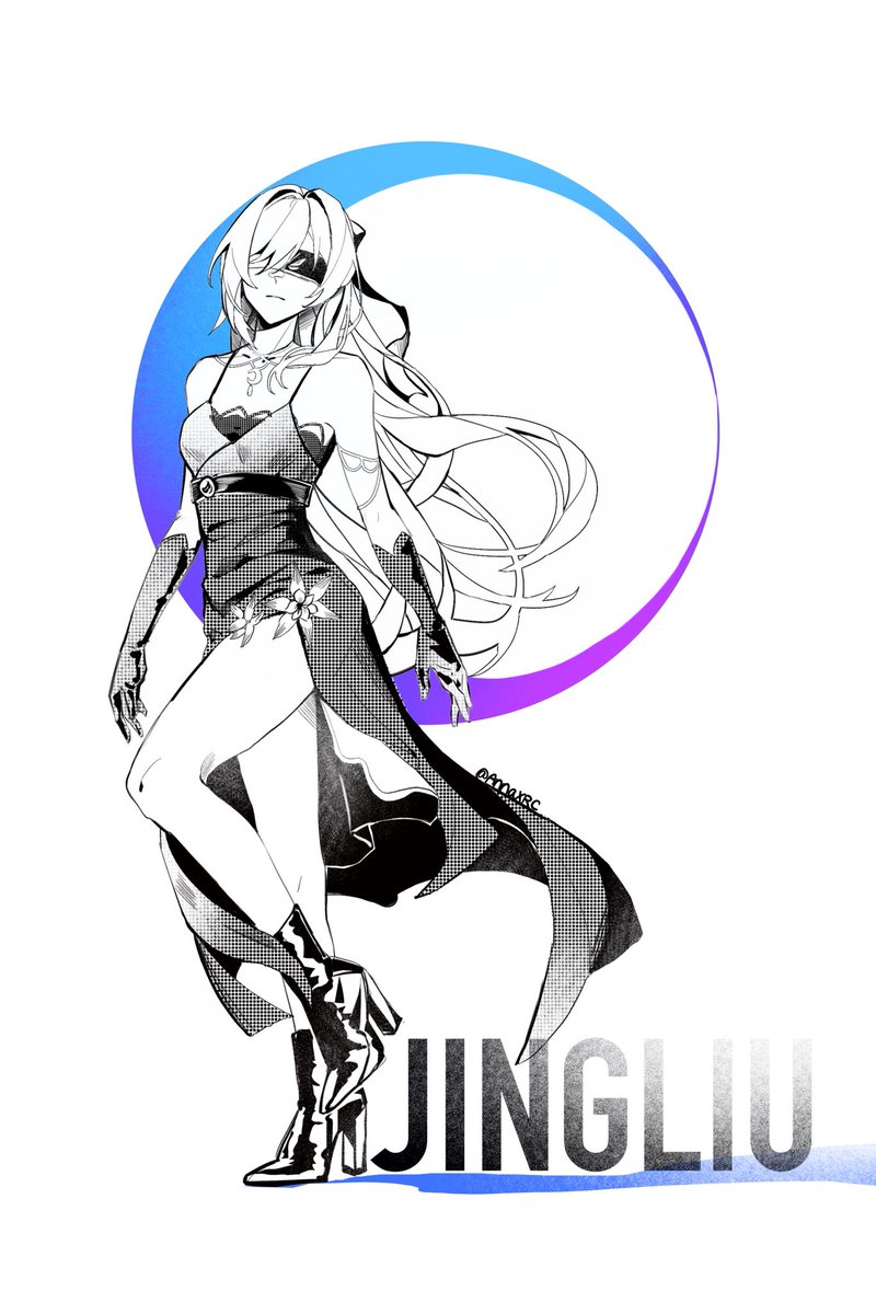 #honkai Sketch practice day 10 - Jingliu Reference used