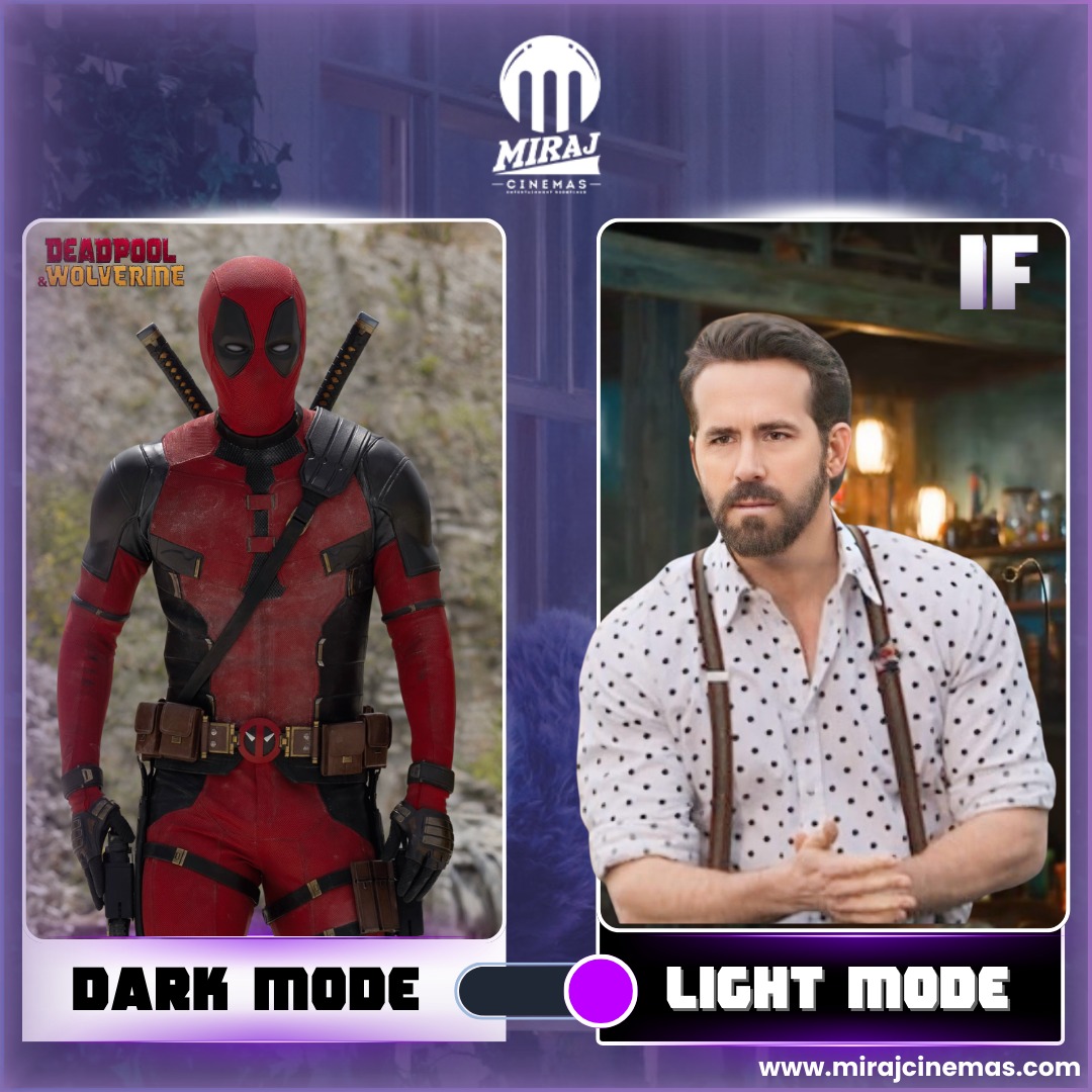 Get ready for a cinematic extravaganza! Watch the masters of their craft—Mammootty, Manoj Bajpayee, Chris Hemsworth, and Ryan Reynolds—in their latest films! Light Mode: Enjoy the comedy-drama 'IF' and action-comedy of 'Turbo'. Dark Mode: Experience the high-octane action of