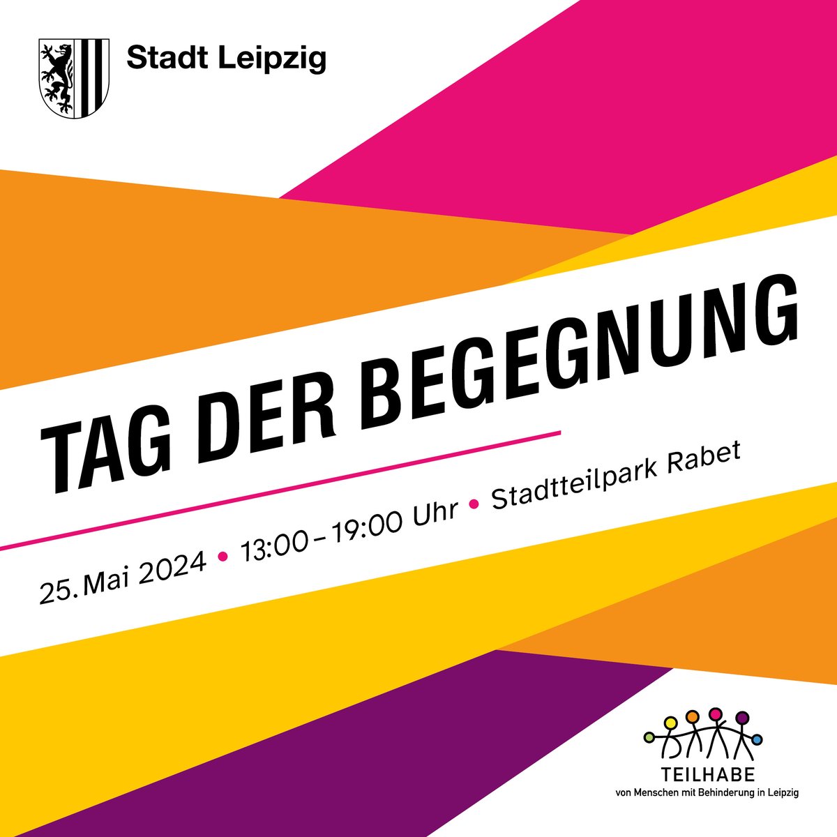 Am 25.05.24 findet von 13 bis 19 Uhr der Tag der Begegnung für Menschen mit und ohne Behinderung im Stadtteilpark Rabet statt. Das dzb lesen ist mit einem Stand bei diesem tollen Begegnungsfest dabei. Eintritt frei.

Weitere Infos zum Tag findest du hier: leipzig.de/jugend-familie…