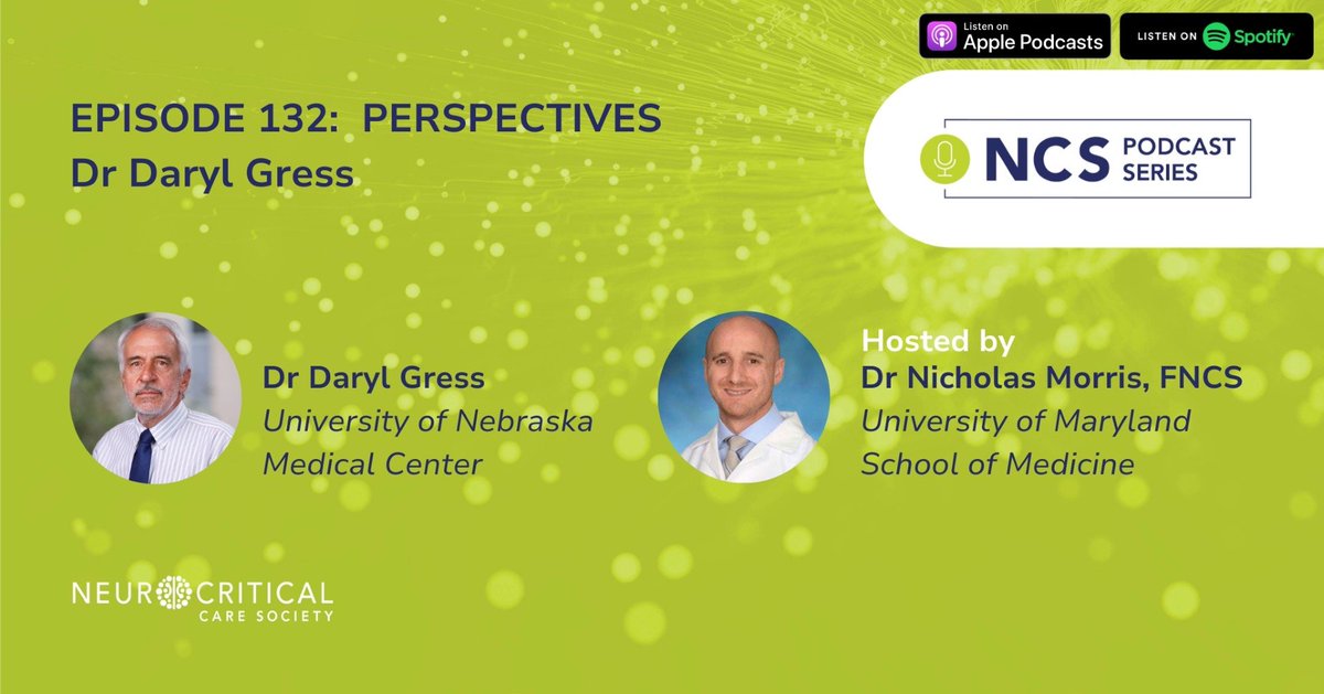 My conversation with OG Dr. Daryl Gress on the @neurocritical care society podcast, one of the first fellows @MGHNeuroICU. I enjoyed hearing his lessons learned while building a new neurocritical care unit and training program at @UCSFMedicine . neurocriticalcare.org/Events/Event-C…