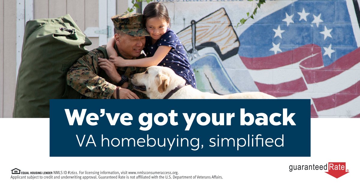 FinancingFitz's tweet photo. At Guaranteed Rate, we’re here to make sure VA borrowers get the guidance and support they need at every stage of the homebuying process. https://t.co/hbG3iNTXyi https://t.co/ji5RNZQfMt