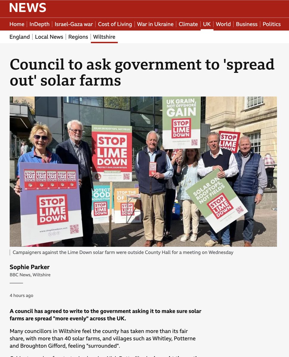 'Highly damaging assault'

'Council members voted on Wednesday to call on the government to ensure that solar farms are “more evenly spread across the UK” and “not concentrated in specific areas effectively industrialising the countryside'. #stoplimedown

bbc.co.uk/news/articles/…