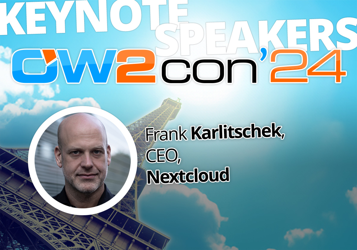 OW2 → https://fosstodon.org/@ow2 (@ow2) on Twitter photo What the AI revolution means for Open Source, Open Tech and Open Societies? Don't miss this keynote by <a href="/fkarlitschek/">Frank Karlitschek</a>, Founder and CEO at @nextclouders
🗓: June 11-12
📍: Orange Gardens Innovation Center - Paris
❓: ow2con.org/view/2024/Prog…
🆓🎫: pretix.ow2.org/ow2con-2024/ What the AI revolution means for Open Source, Open Tech and Open Societies? Don't miss this keynote by <a href="/fkarlitschek/">Frank Karlitschek</a>, Founder and CEO at @nextclouders
🗓: June 11-12
📍: Orange Gardens Innovation Center - Paris
❓: ow2con.org/view/2024/Prog…
🆓🎫: pretix.ow2.org/ow2con-2024/