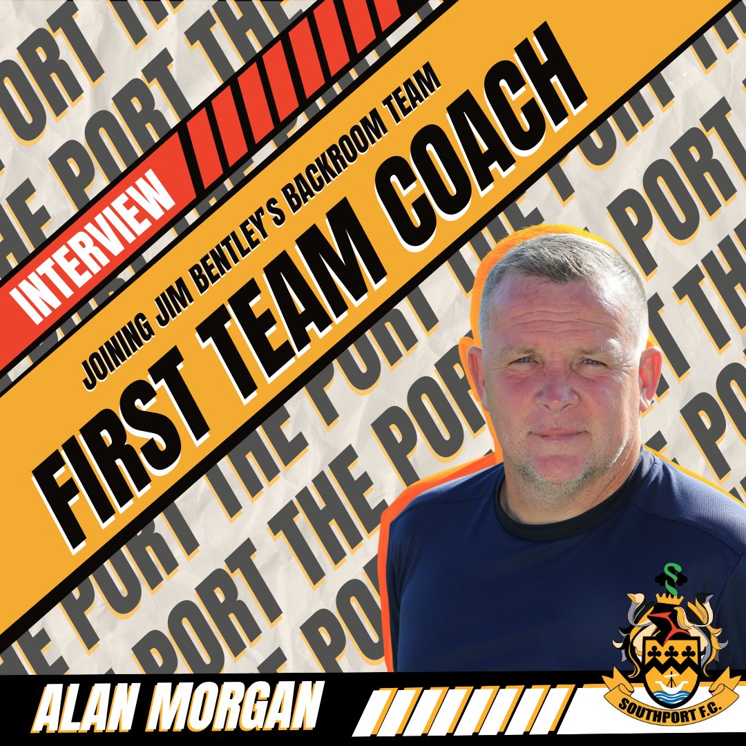 🤝We sat down with our new first team coach Alan Morgan to talk everything Southport, Jim Bentley and plans for the season ahead. Watch > bit.ly/3QX2PCa