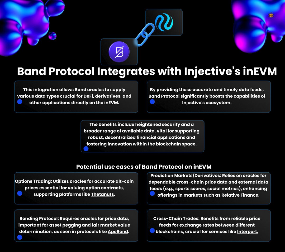 🥷@BandProtocol  and @injective  have collaborated to make Injective tech more accessible.

This integration will further improve interoperability and developer engagement.

More details: blog.bandprotocol.com/bandprotocol-i…