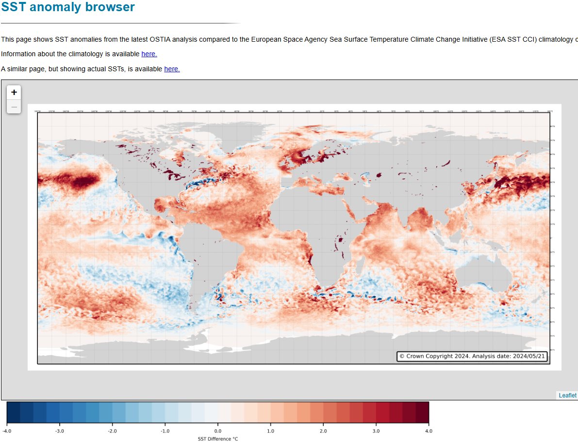 The waters around Europe are currently among the most anomalously warm on the planet, alongside those of the mid-latitude North Pacific. This encourages airmasses to be warmer, but also higher in moisture content. So when it rains, it rains heavier, or for longer, or both.