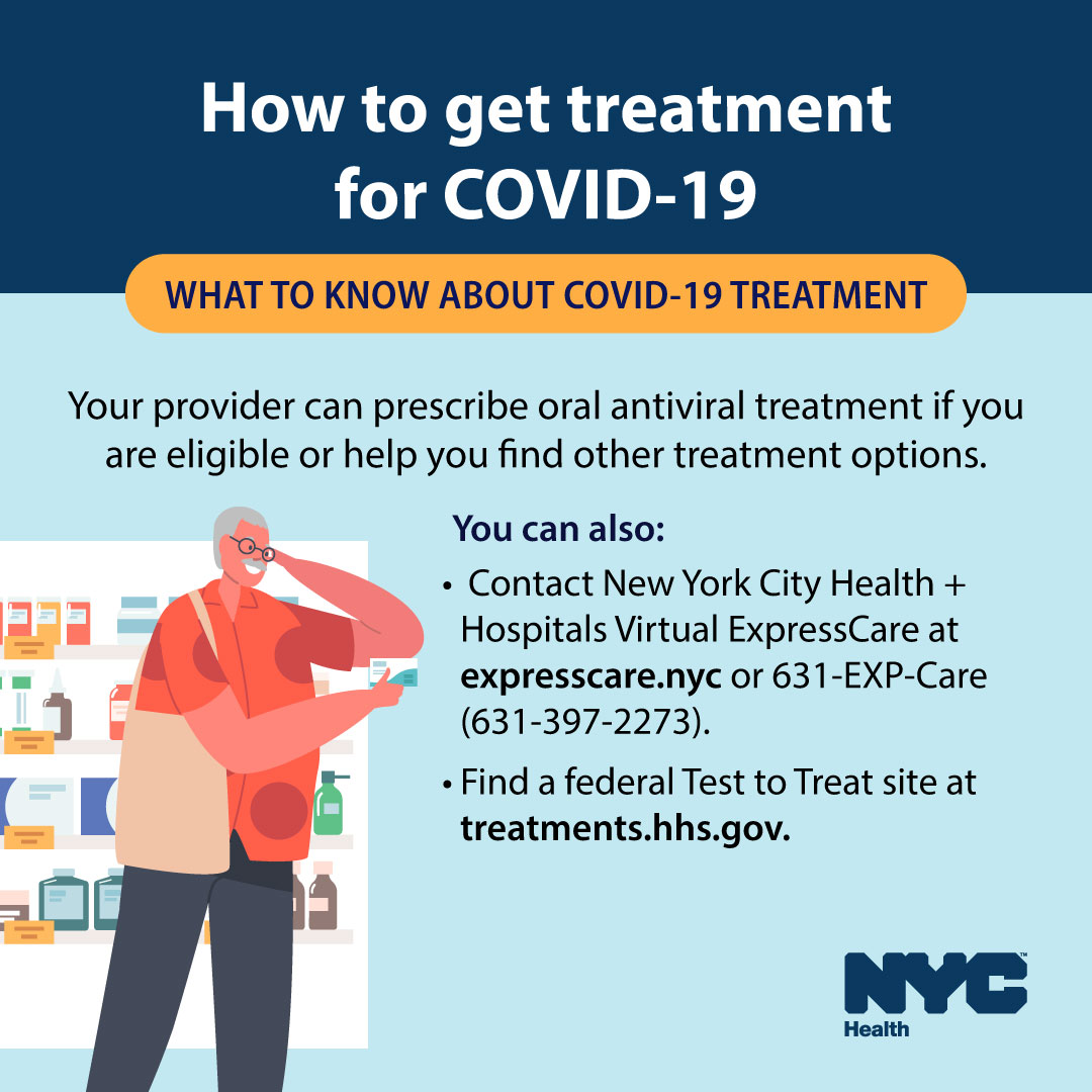 If you test positive for COVID-19, your provider can prescribe oral antiviral treatment if you are eligible. If you don't have a provider, here are some other ways to access treatment in NYC. Learn more: on.nyc.gov/covid19treatme…