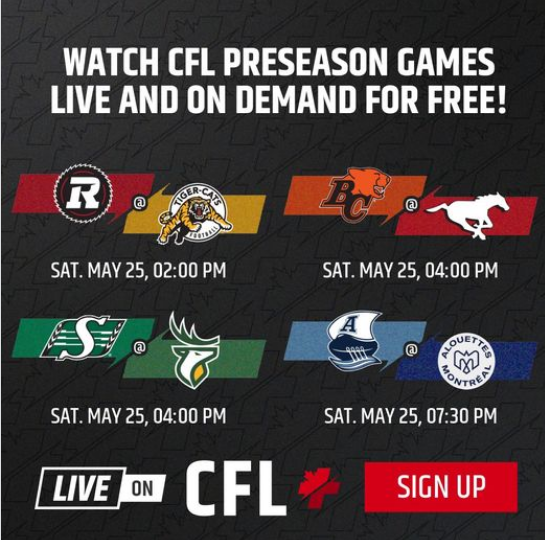 CFL_News's tweet photo. Sign up, it's FREE
https://t.co/aJIwYRdBwt
#CFL #CFLPlus via @CFL https://t.co/4a6kyAFqpX
