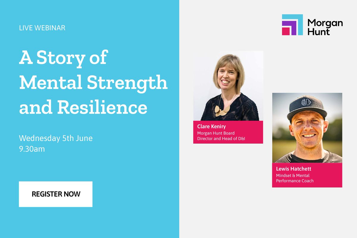 Only two weeks to go ⏳ Don't miss our upcoming webinar where Lewis Hatchett will share his inspiring journey of mental strength and resilience. A Story of Mental Strength and Resilience 📆 Wednesday 5th June 🕤 9.30am 👉 Register here: morganhunt.com/pages/a-story-…