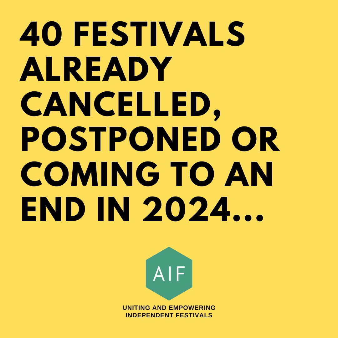 AIF_UK's tweet photo. Yesterday @ElDoradoUK announced its cancellation, the 40th festival to do so this year.

It doesn't have to be this way. Many of these events would still be going ahead if VAT on tickets was temporarily reduced from 20% to 5%. 

Join our campaign - https://t.co/MisF0EFSxc https://t.co/cZzAQiagI0