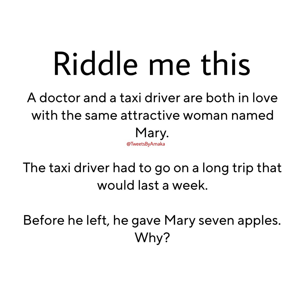 Riddle me this Hint: it's a saying