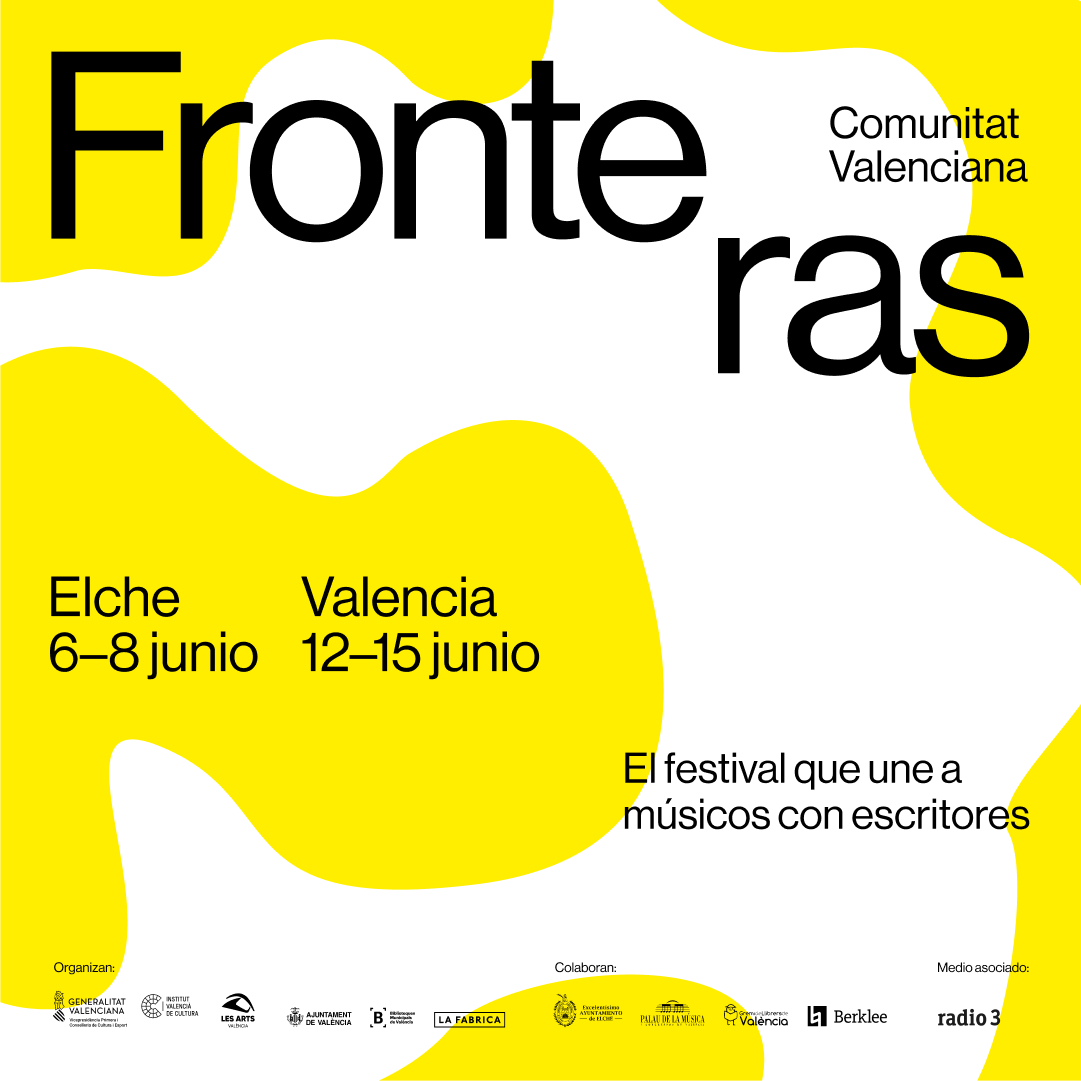 🎼El @fronterasfest, festival de música i literatura, torna a #València del 🗓️ 12 al 15 de juny. Enguany, tindrà lloc al @palaumusicavlc, @LesArtsValencia i les @BMValencia, on es podrà disfrutar de tallers, xarrades, recitals, i més. 🔗i.mtr.cool/odhthshefq