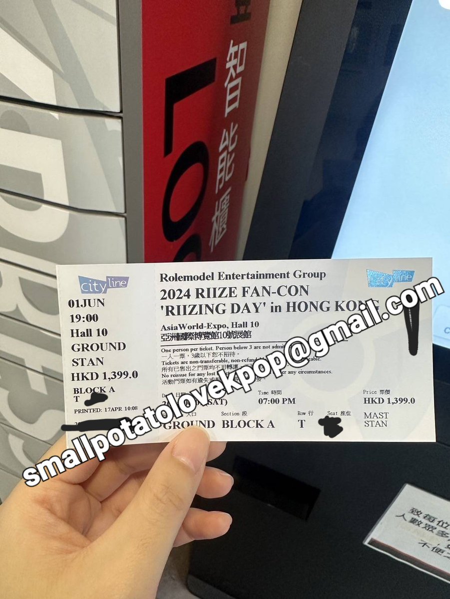 smallpotato_tic's tweet photo. #RIIZE #라이즈 #HONGKONG #홍콩 #RIIZE_FAN_CON
블럭A 티켓 1800홍콩달러로 팝니다
BLOCK A ticket sell on 1800HKD
only 1 https://t.co/bxEuowaoAN