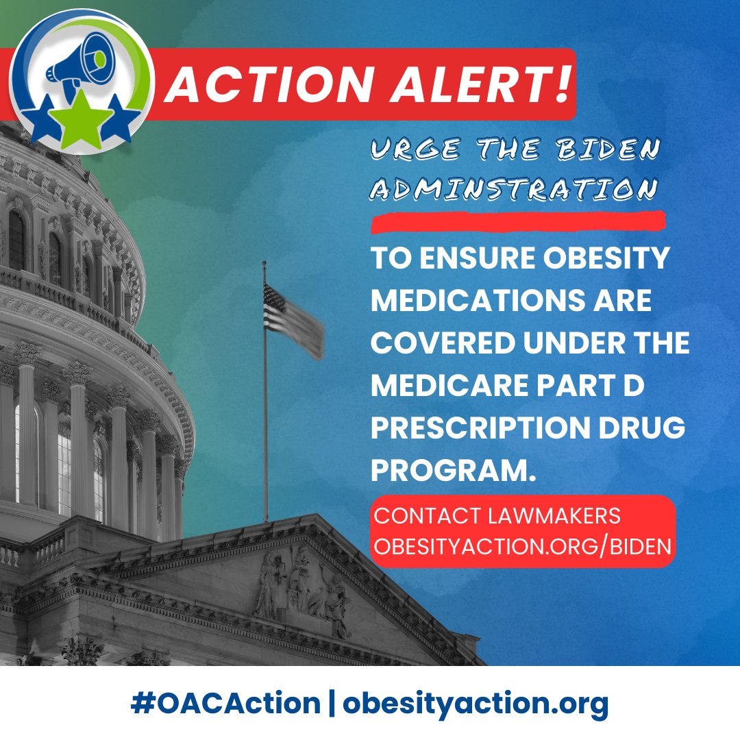 Medicare doesn't cover obesity meds due to outdated rules and with new scientific insights, it's time for updated legislation to better support those living with obesity. Take #OACAction by urging the Biden Administration to expand Medicare Part D! obesityaction.org/action-center/…