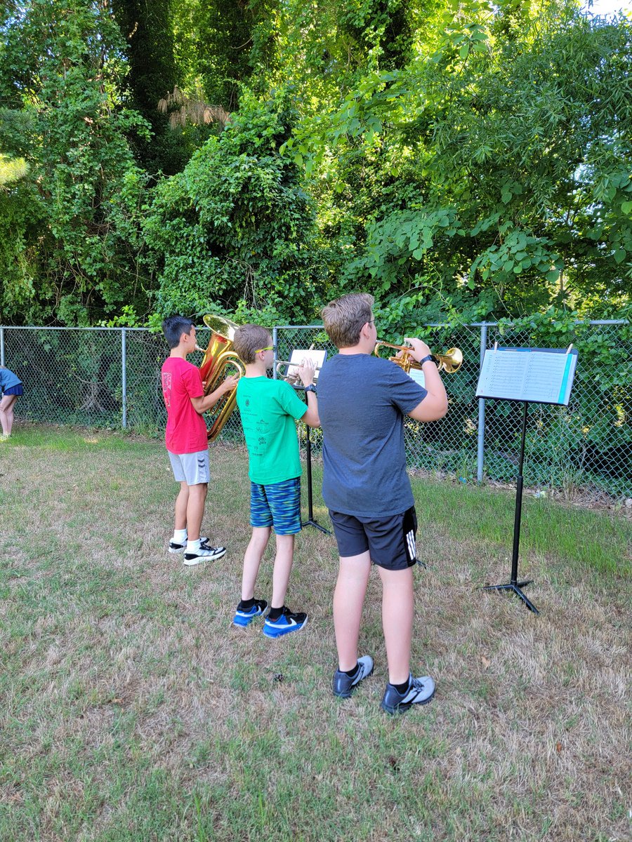 Oberlin Magnet MS Bands (@oberlinband) on Twitter photo <a href="/OberlinBand/">Oberlin Magnet MS Bands</a> 7th graders head outside for small group work. Learning to manage group dynamics when rehearsing and needing to stay on-task. Applying strategies to learning new music. Musical decisions up to the independent groups.
Synthesizing acquired skills. Performing Tues. <a href="/OberlinBand/">Oberlin Magnet MS Bands</a> 7th graders head outside for small group work. Learning to manage group dynamics when rehearsing and needing to stay on-task. Applying strategies to learning new music. Musical decisions up to the independent groups.
Synthesizing acquired skills. Performing Tues.