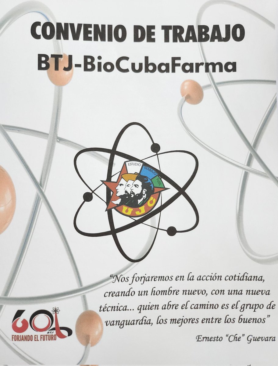 En ceremonia presidida por la Viceprimera Ministra Inés María Chapman,  firmamos el Convenio #BTJ - #BioCubaFarma. Nuestros jóvenes son el pilar más importante para el cumplimiento de los objetivos de la organización. En ustedes está el futuro de la Patria.