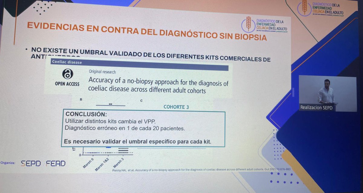 ¿Es posible el dx de la #enfermedadceliaca en el adulto sin biopsia intestinal? En este webinar #SEPD revisamos y discutimos los pros y contras de esta nueva aproximación.