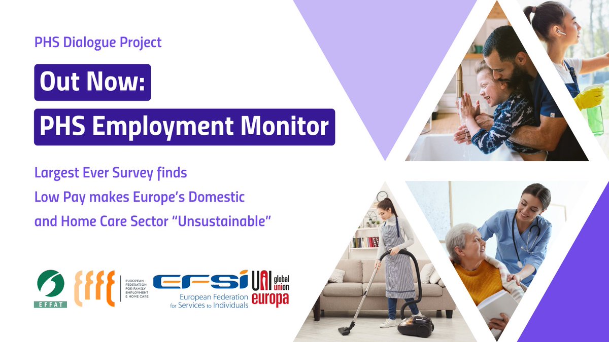 We are excited to announce the release of the PHS Employment Monitor, the largest ever EU-wide survey conducted on #domesticwork and #homecare. It collected responses of more than 6,500 PHS workers, employers, and service users from 26 countries. 👉bit.ly/4bpSyGN