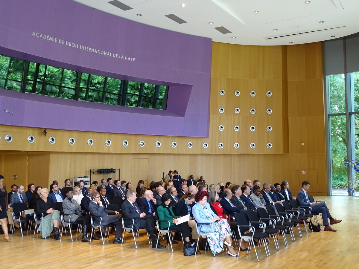 Happening now: @Kwibuka30 International Conference at the @PeacePalace in The Hague with the theme “Role of the International Criminal Justice in Upholding Accountability for the Crime of Genocide” organized by the Embassy of Rwanda and the Embassy of France in the Netherlands.