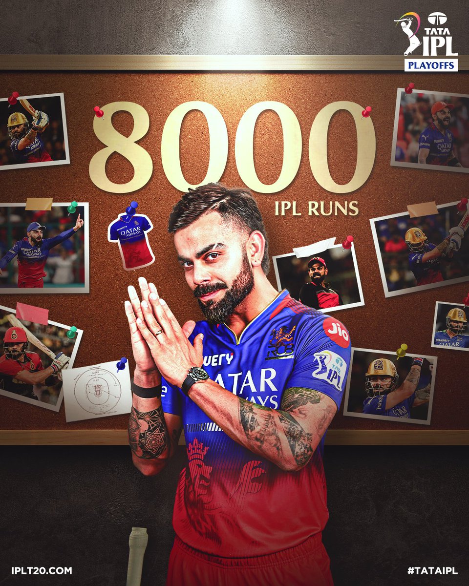 𝗘𝗜𝗚𝗛𝗧 𝗧𝗛𝗢𝗨𝗦𝗔𝗡𝗗 𝗜𝗣𝗟 𝗥𝗨𝗡𝗦! 🤯 The first ever batter to reach this milestone 🫡🫡 Congratulations, Virat Kohli 👏👏 Follow the Match ▶️ bit.ly/TATAIPL-2024-E… #TATAIPL | #RRvRCB | #Eliminator | #TheFinalCall | @imVkohli