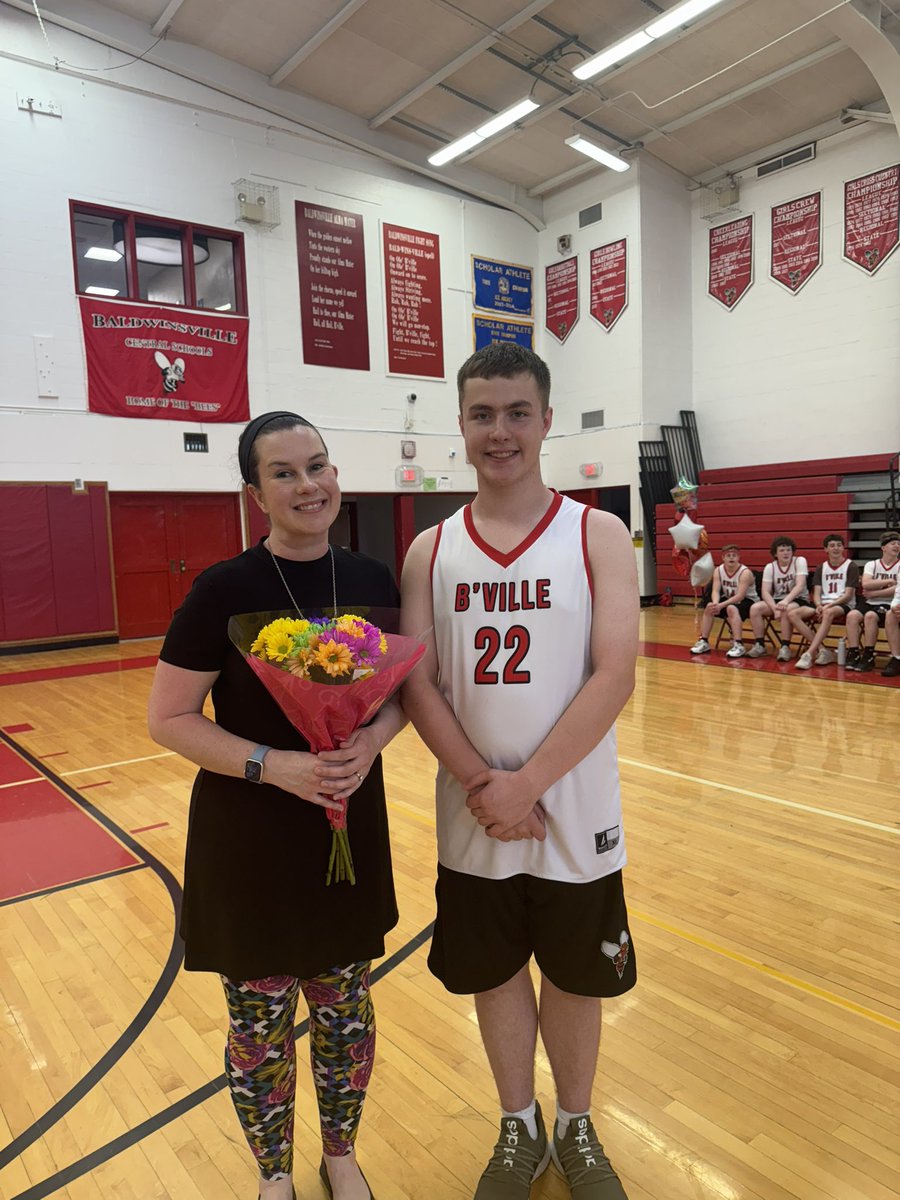 Congratulations to our Unified Basketball team for winning their final home game of the season last night. It was also senior night. Thank you Bradley Ellis for all of your hard work & dedication. One a Bee always a Bee.