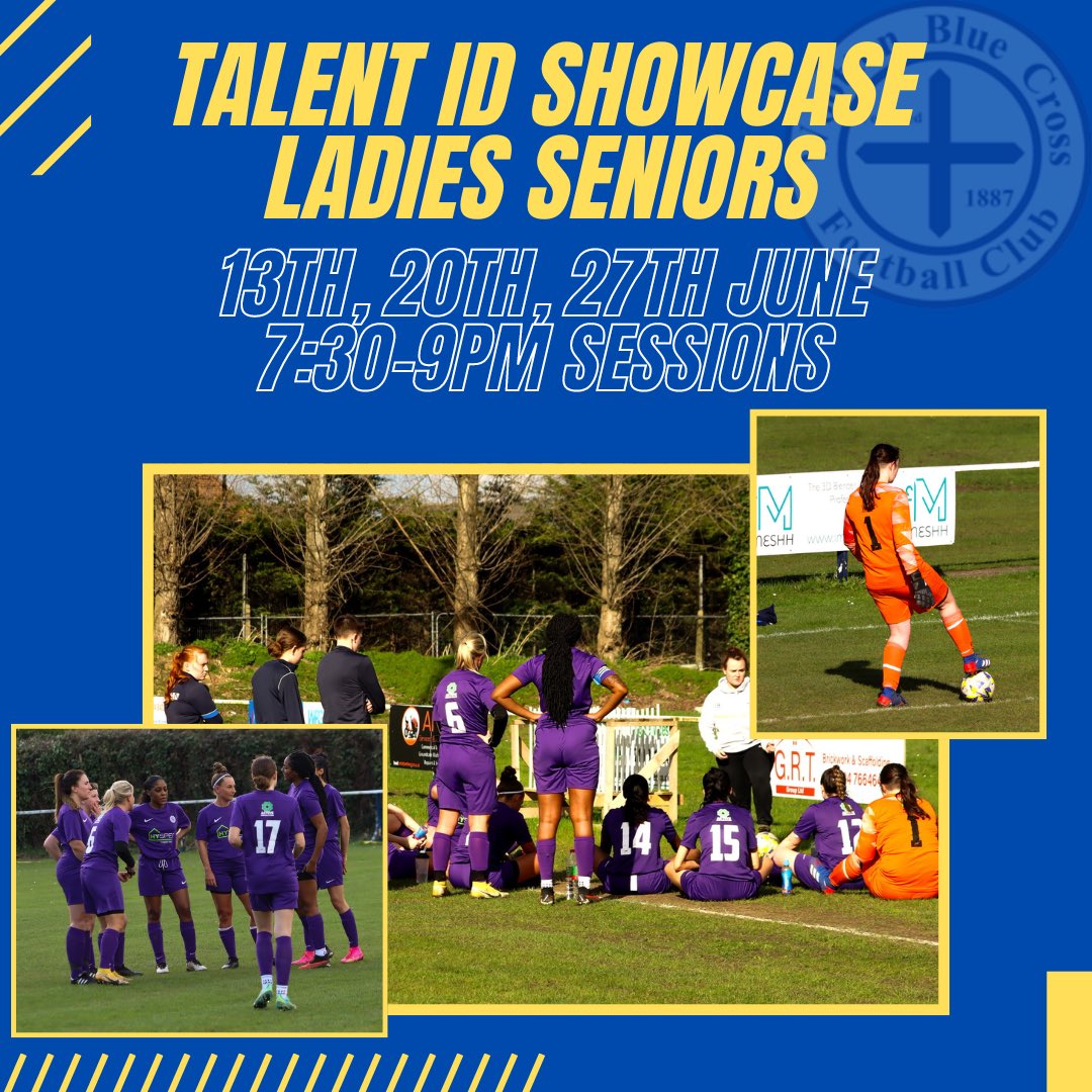 BlueWootton's tweet image. 👀TALENT ID SHOWCASE FOR BOTH LADIES SENIOR TEAMS 🔵✖️

Are you interested in joining us? 🙌🏼 We’ve had a positive interest shown so far! Why not get in contact to register your interest too? ‼️

Please Email woottonbluecross@gmail.com to register! 📧 

#UpTheBlueCross 🔵✖️