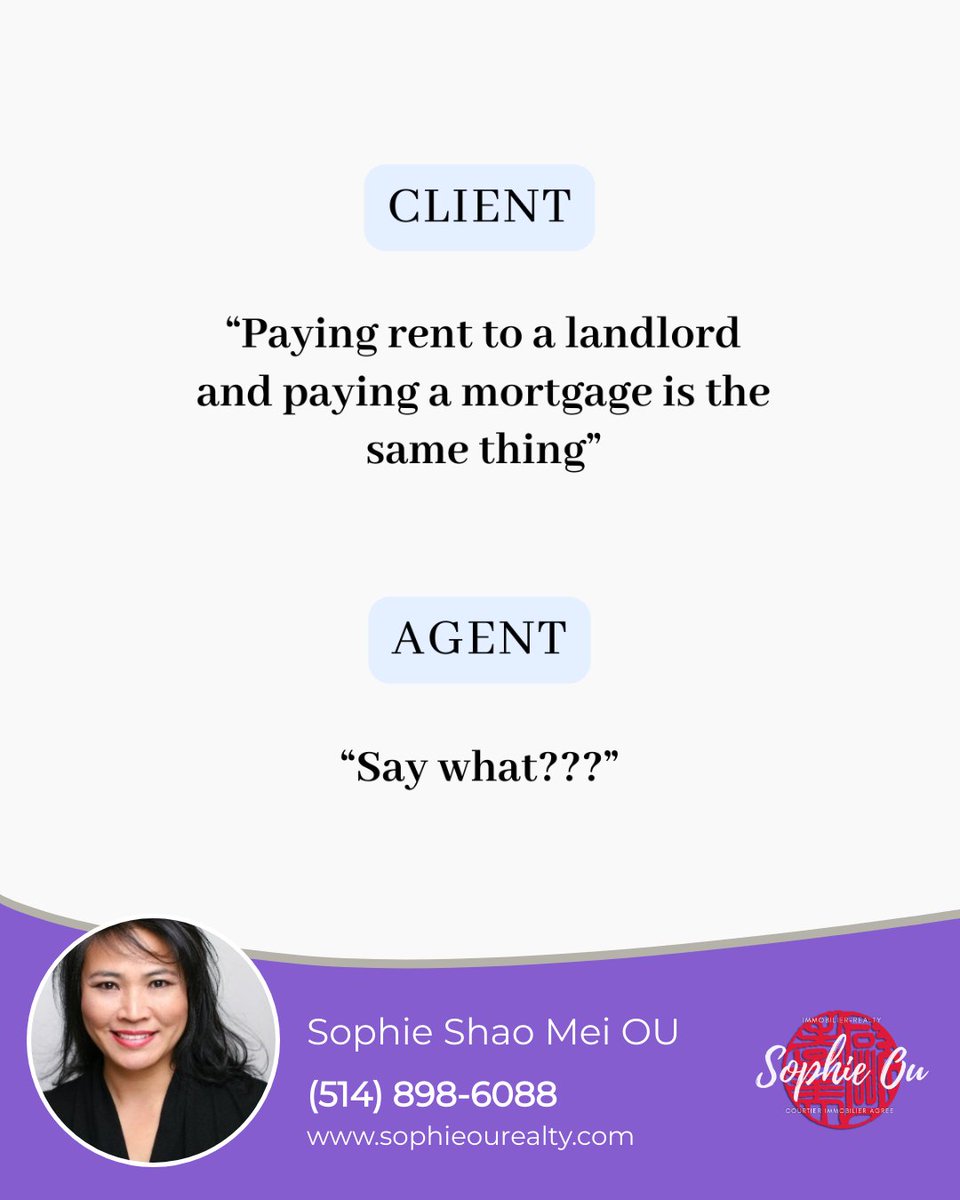 Rent vs Mortgage: not the same! Renting pays the landlord, but a mortgage builds your equity and wealth. Own a home, invest in your future. Interested in the financial perks of buying vs renting? Let's talk. #montreal #westisland #kirkland #DDO #beaconsfield #pierrefonds