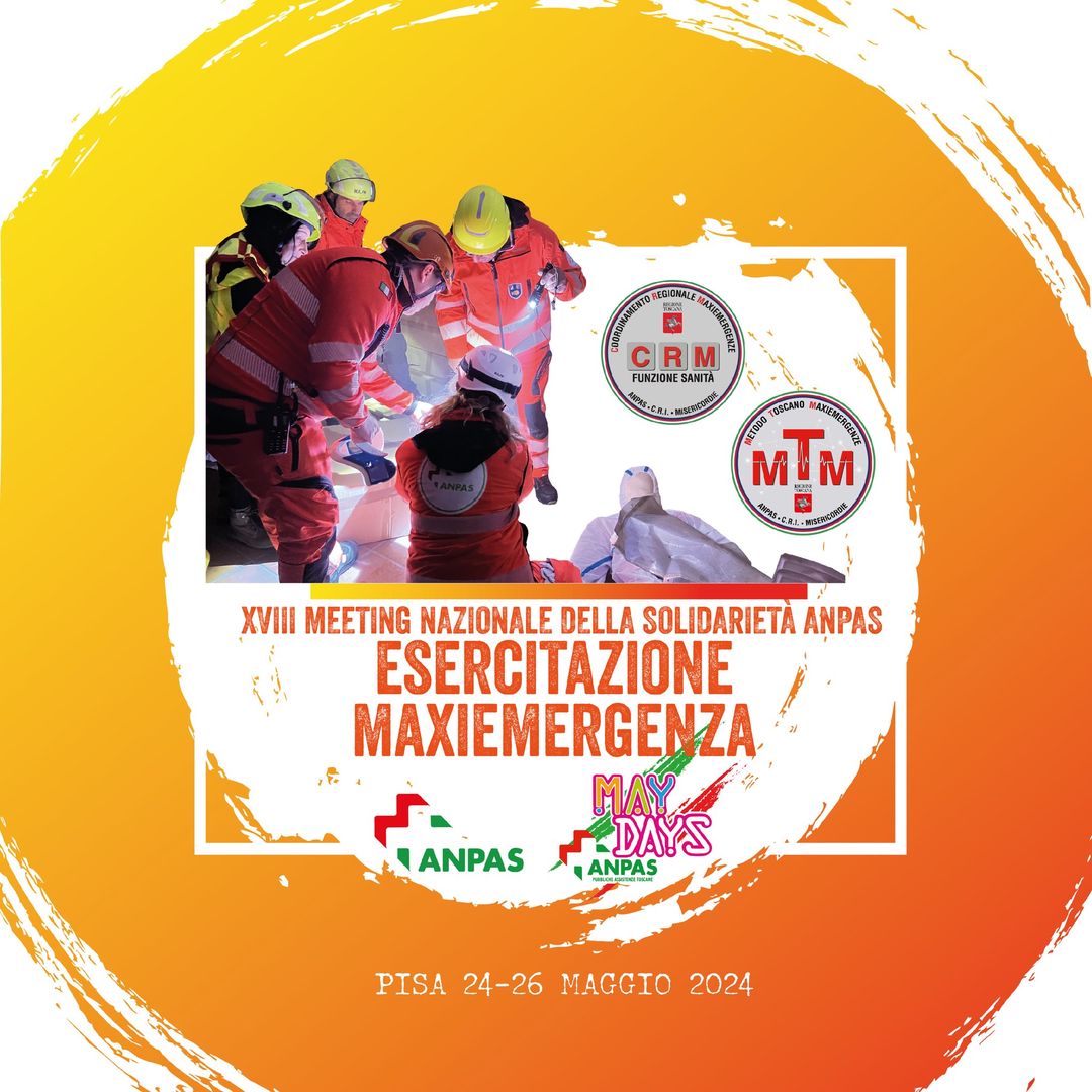 Sabato 25 Maggio nell'area Maxiemergenze del Campo Base del #MeetAnpas e #MayDays si svolgeranno le attività della simulazione di maxiemergenza MTM in collaborazione con il Coordinamento Regionale Maxiemergenza Toscano.
