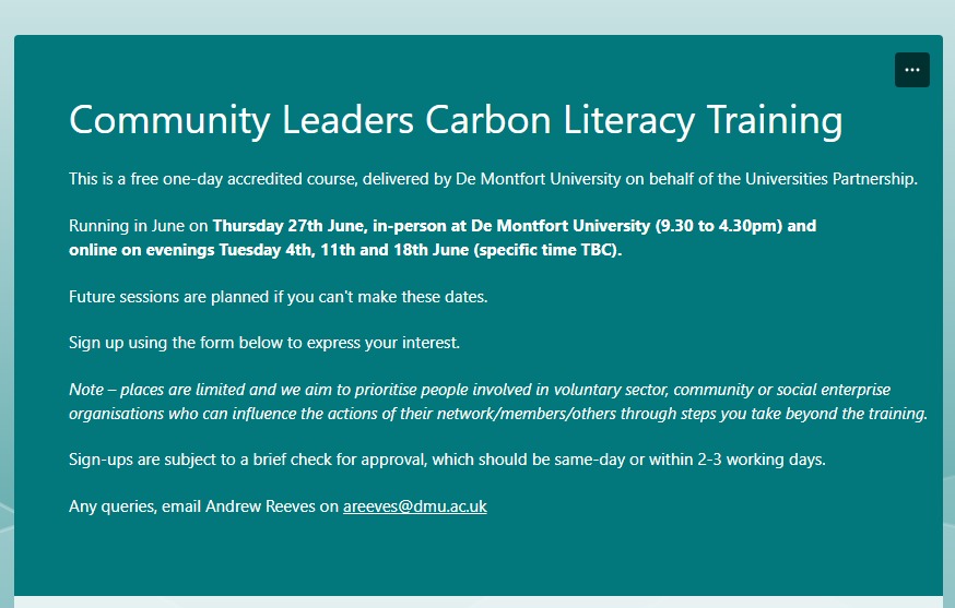 HKP Marketing (@hkp_marketing) on Twitter photo Community Leaders in Leicester, Leicestershire, or Rutland: 
Free training on climate change and your carbon footprint
📅 Dates:
In-person: June 27
Online: June 4, 11, 18
👉 Sign up here: forms.office.com/pages/response…
Limited spots. Priority for influencers! Community Leaders in Leicester, Leicestershire, or Rutland: 
Free training on climate change and your carbon footprint
📅 Dates:
In-person: June 27
Online: June 4, 11, 18
👉 Sign up here: forms.office.com/pages/response…
Limited spots. Priority for influencers!