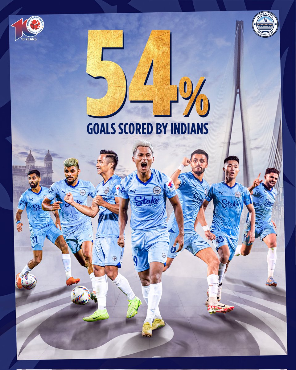 2️⃣6️⃣ goals scored and an incredible 5️⃣4️⃣% contribution to #TheIslanders’ tally 🫡

Our 𝐈𝐧𝐝𝐢𝐚𝐧 boys stepped up and delivered in #ISL10 for #AamchiCity 🇮🇳🤩

#MumbaiCity 🔵