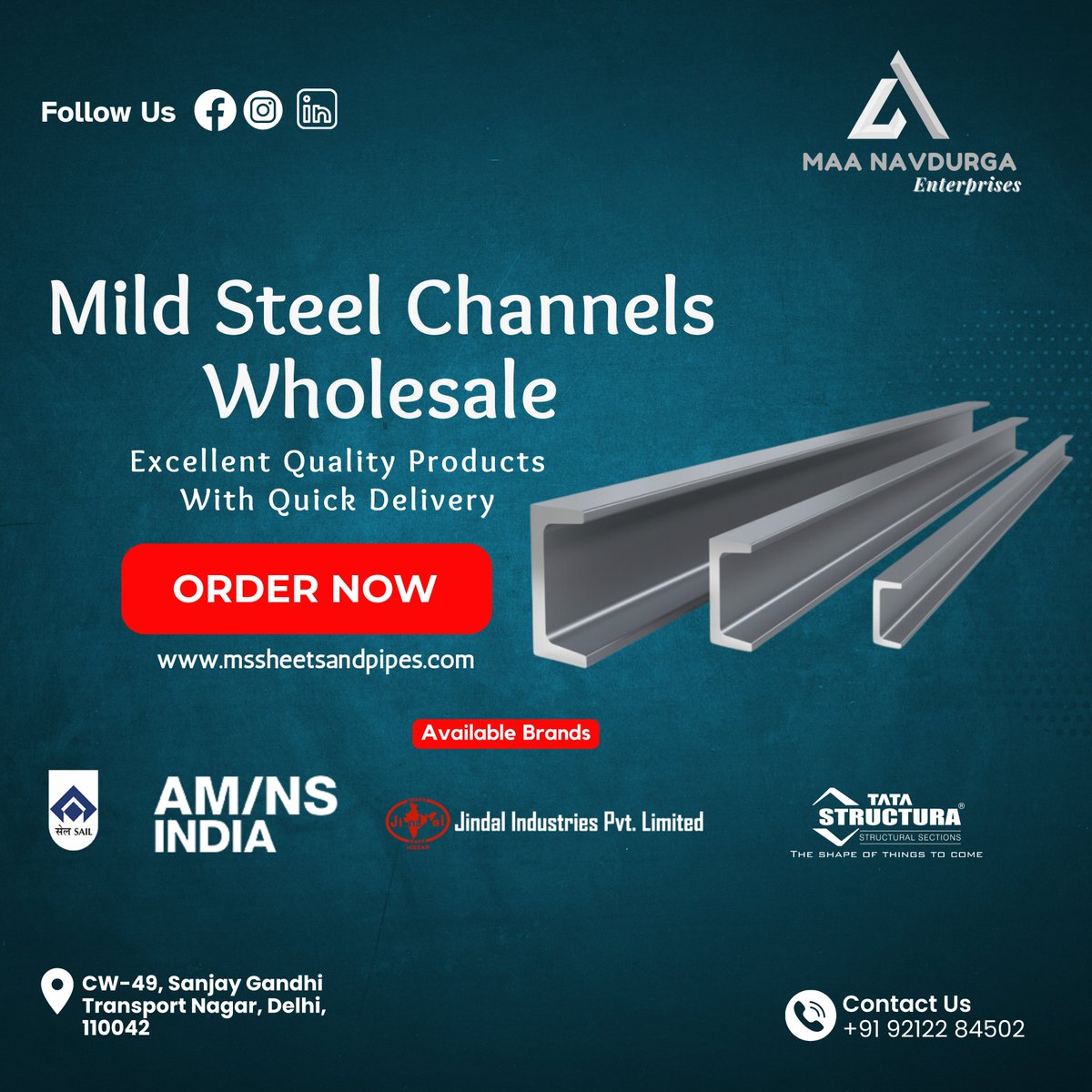 mssheetsandpipe's tweet image. Mild Steel Channels Wholesale and Traders in Delhi NCR
.
.
#mildsteel #mschannels #mssheets #maanavdurga #tatachannels #tatamildsteel #delhistockist #transportnagardelhi