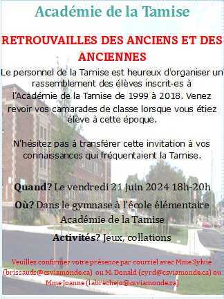 Pour ceux et celles qui ont fréquenté l'Académie de la Tamise !!!