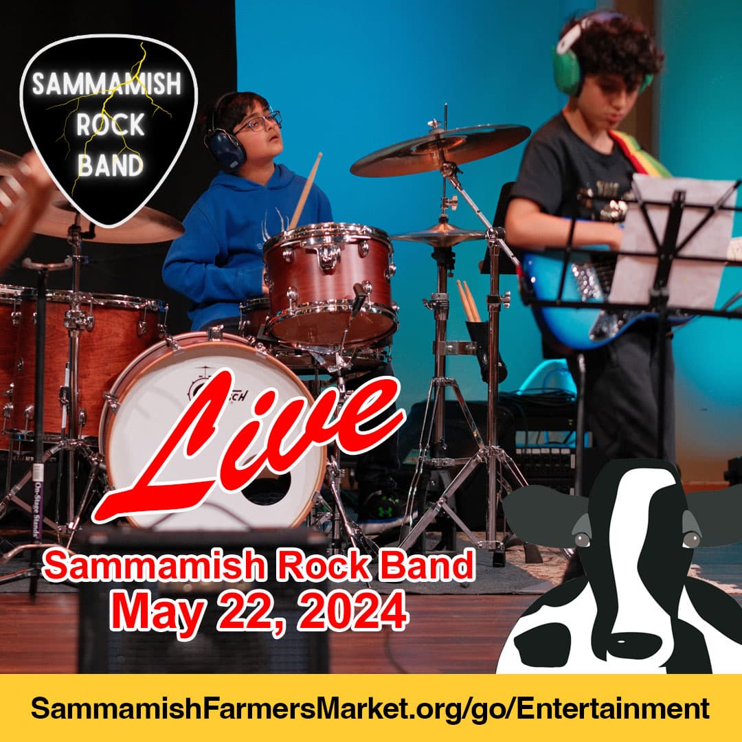 Today at the #SammamishFarmersMarket, we welcome a local group of performers, Sammamish Rock Band. See our entertainment schedule sponsored by @MooreBrosMusic sammamishfarmersmarket.org/go/entertainme… #SammamishLife #LiveMusic