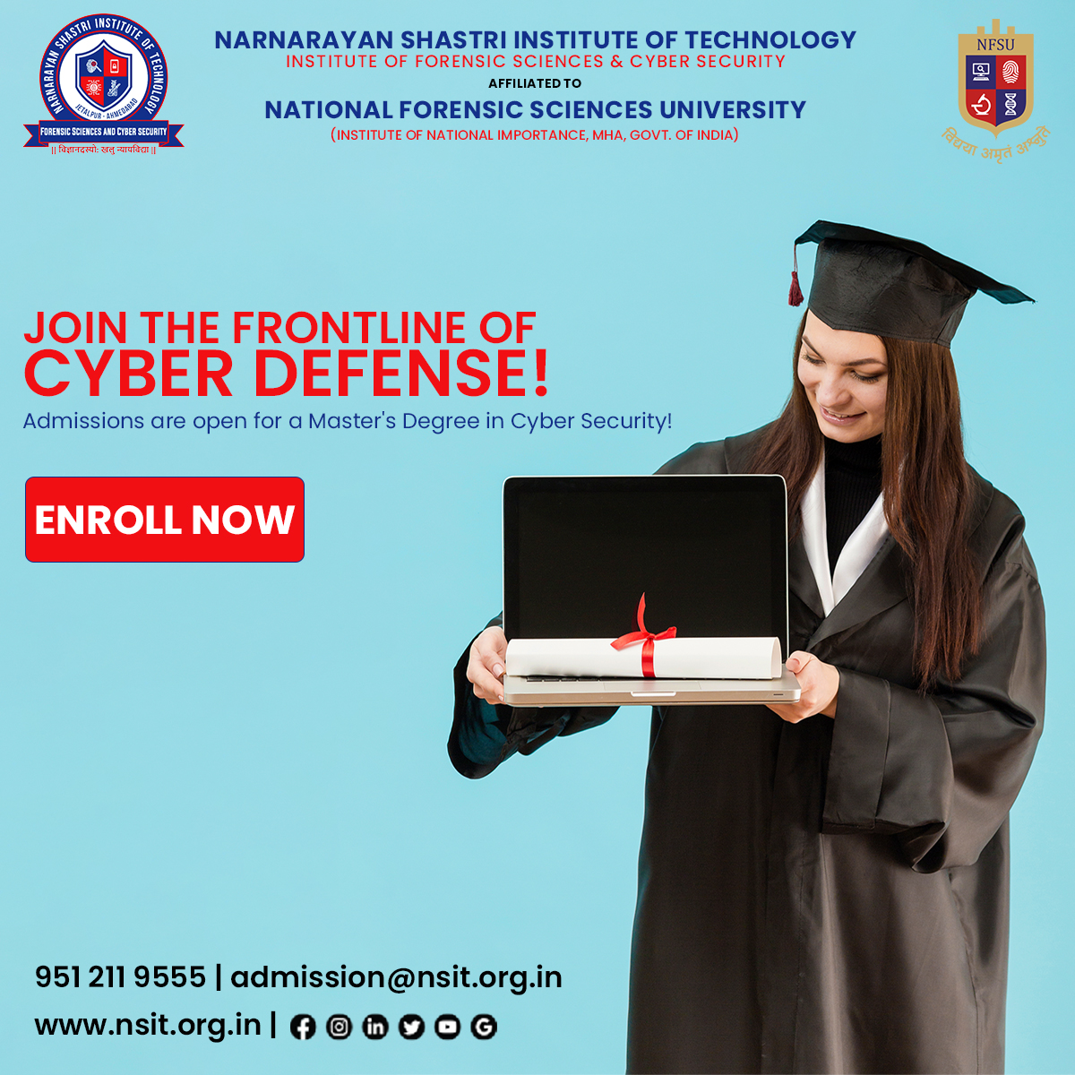 Join the cyber defense!'

Study Cyber Security at @nsit_ifscs_officisl & secure a master's degree for a bright future ahead.

#nsit #nsitjetalpur  #digitalforensics  #cybersecurity #ForensicScience  #forensics  #ahmedabad  #AdmissionOpen #ifscs  #security #technology  #cybercrime