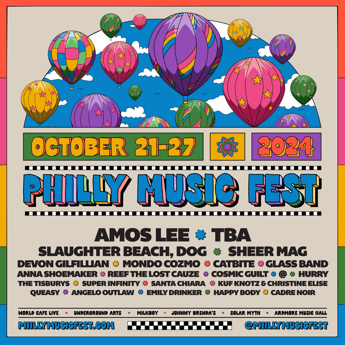 **Just Announced** Philly Music Fest returns this October and we are very excited to be a part of it again for 2024! We host Devon Gilfillian + Mondo Cozmo, Emily Drinker, and The Tisburys on 10.26 🎉 - Tickets on sale this Friday at 10a!