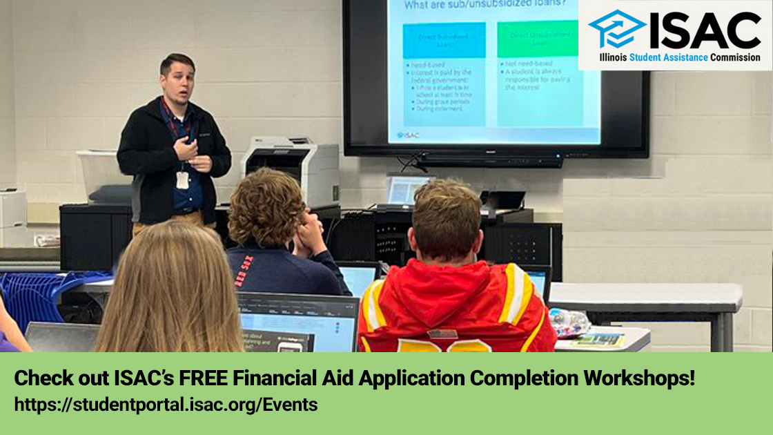 Students and Parents: If you need help with completing the 2024-25 Free Application for Federal Student Aid (FAFSA) or Alternative Application for Illinois Financial Aid, check out one of our upcoming free workshops! studentportal.isac.org/Events
⁣
1/2