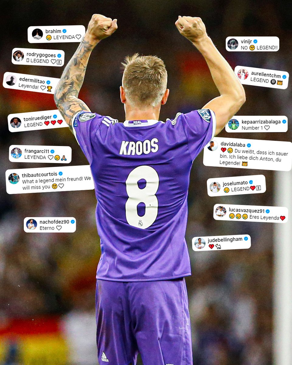 ⚽ Teammates edition 🤍 Reacting to @ToniKroos' post 📲 #GraciasKroos