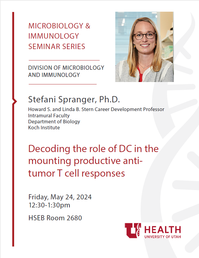 Please join us for our M&I seminar with Stefani Spranger this Friday at 12:30pm!