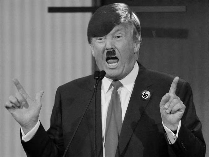 trump said Hitler did some good things. He keeps a book of Hitler’s speeches by his bed. He called Nazis “very fine people.” He said immigrants are “poisoning the blood” of America. He has Nazis over for dinner. Now he’s calling for a “Unified Reich.” Wake up: trumpism is Nazism.