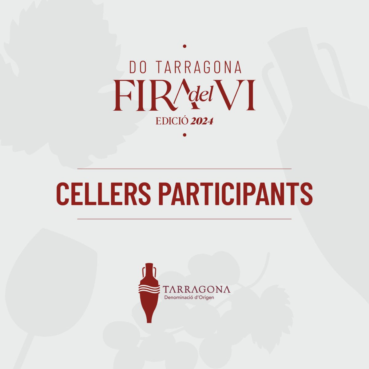 𝐐𝐮𝐢𝐧𝐬 𝐜𝐞𝐥𝐥𝐞𝐫𝐬 𝐞𝐧𝐬 𝐚𝐜𝐨𝐦𝐩𝐚𝐧𝐲𝐚𝐫𝐚𝐧 𝐚 𝐥𝐚 𝐩𝐫𝐨̀𝐱𝐢𝐦𝐚 𝐅𝐢𝐫𝐚 𝐝𝐞𝐥 𝐕𝐢 𝐝𝐞 𝐥𝐚 #𝐃𝐨𝐓𝐚𝐫𝐫𝐚𝐠𝐨𝐧𝐚❓ N'hi haurà més d'una quinzena!