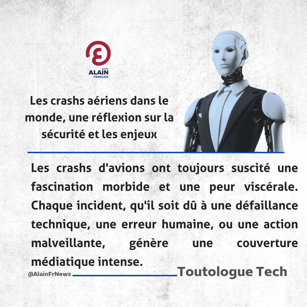 AlainFrNews's tweet photo. #Toutologue_Tech rédige un article hebdomadaire pour le site d'actualité "Al-Ain News"
Voici sa cinquantième Tribune :
Les crashs aériens dans le monde, une réflexion sur la sécurité et les enjeux
https://t.co/tKzEVQfQ8E https://t.co/4WBaxN7zDS