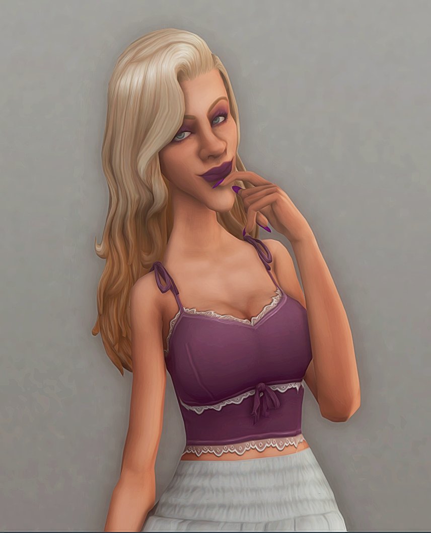 Elena Gray. Singer and Actress. She has her own line of cosmetics. #thesims4