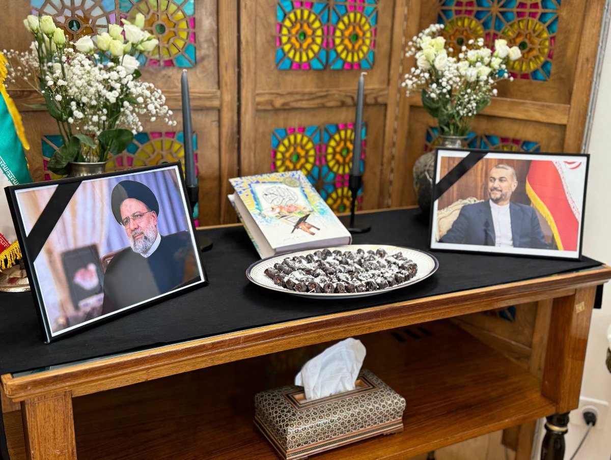 Gennady Gatilov (@ggatilov) on Twitter photo 🇷🇺🇮🇷 I was honored to visit my dear friend Ambassador Bahreini at <a href="/PMIRAN_GENEVA/">Permanent Mission of the I.R. of IRAN to UNOG</a> to express our condolences over the tragic loss of President Ebrahim Raisi, Minister Hossein Amir-Abdollahian and other high-ranking Iranian officials.
🕯 Russia mourns with the people of Iran. 🇷🇺🇮🇷 I was honored to visit my dear friend Ambassador Bahreini at <a href="/PMIRAN_GENEVA/">Permanent Mission of the I.R. of IRAN to UNOG</a> to express our condolences over the tragic loss of President Ebrahim Raisi, Minister Hossein Amir-Abdollahian and other high-ranking Iranian officials.
🕯 Russia mourns with the people of Iran.