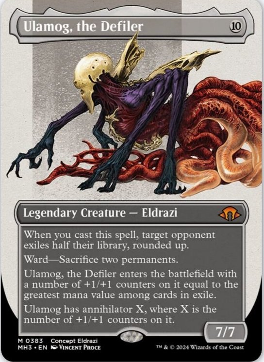 Given the mana ramp and silly things my mono green deck can do this new eldrazi WOULD go really well but the deck would then be torched by an angry mob when 10 mana is easy to get, it gets 6 additional counters and haste