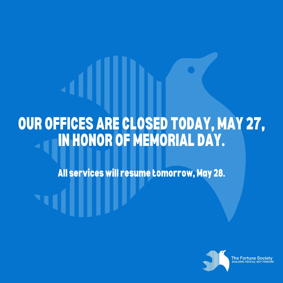 We're closed today for Memorial Day. See you tomorrow!