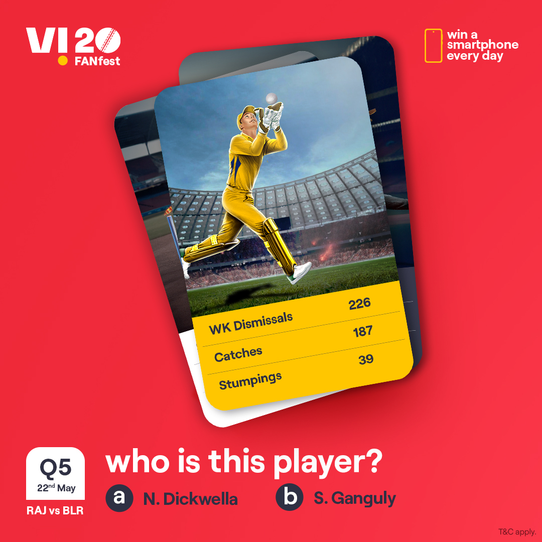 A challenge that separates the cricket experts from the rest. Identify this player and you stand a chance to win a smartphone every day. 1. Follow our page 2. ⁠Comment the right answers with #Vi20FANfest #ChallengeAlert #WinPrizes #Quiz #Challenge #ParticipateAndWin #RAJvsBLR