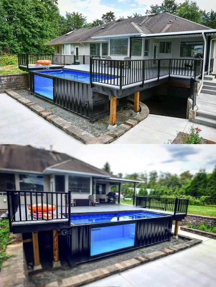 Shipping containers are super useful !! I think this one is a dumpster turned swimming pool !!! #exprealty #shippingwars #shippingcontainers #coronahomesteam