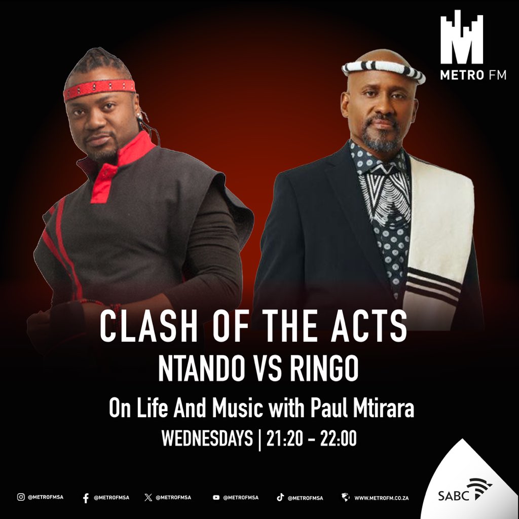 As requested by listeners.. The Clash of The Acts.. celebrating South African 🇿🇦 music.. Ntando versus Ringo.. which songs can we feature today? Who is your favourite artist between these remarkable gentlemen of SA music.. #celebratingsamusic…