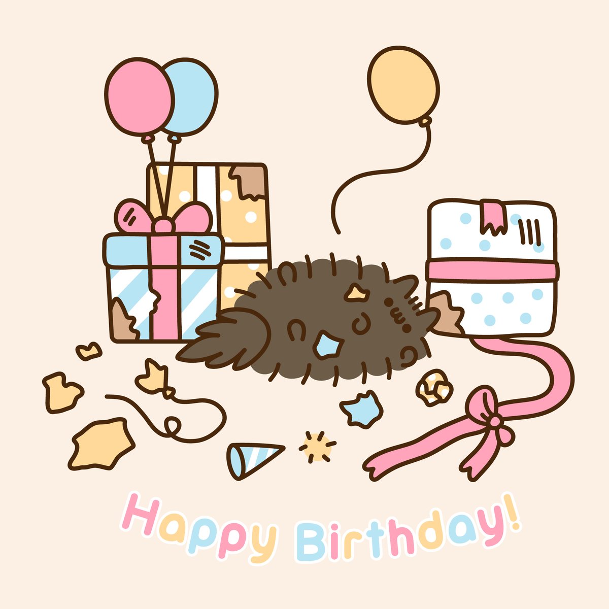 Happy birthday, Pip!  🎁 #Pusheen