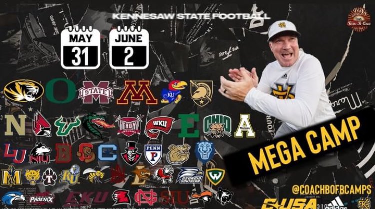 I am glad to announce that I will be attending the <a href="/kennesawstfb/">Kennesaw State Football</a> mega camp on June 2nd! #GoldStandard #SeeUs
<a href="/Tharealmaddawg/">Marc-André Dion</a> <a href="/ECWagnac/">Emmanuel Cazeau-Wagnac</a>